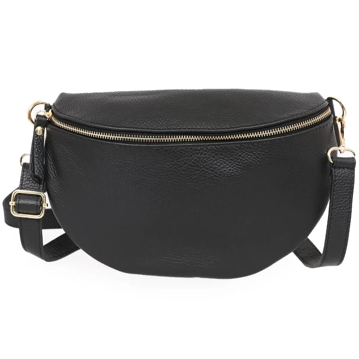 6555 Italian Leather Large Half Moon Bag