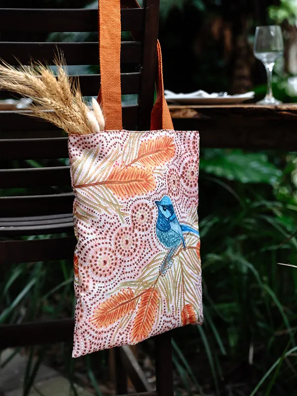 Aboriginal Blue Wren Tote Bag