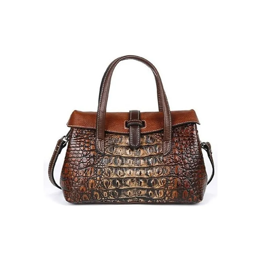 AlliLuxe Exotic Zipper Tote Shoulder Bag