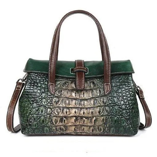 AlliLuxe Exotic Zipper Tote Shoulder Bag