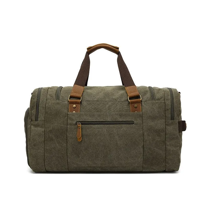 Canvas Weekend Bag with Shoe Compartment Bag Travel Bag Gym Bags