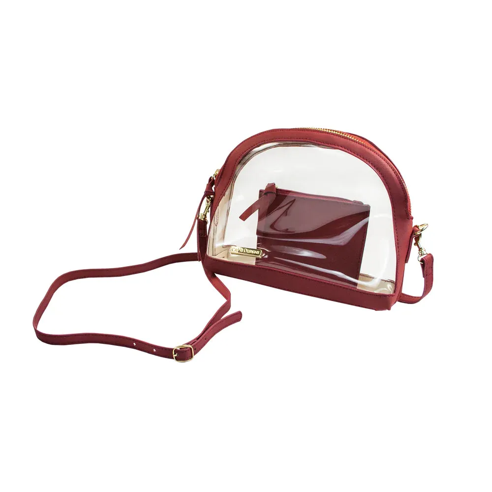 Capri Clear Half Moon Crossbody Bag