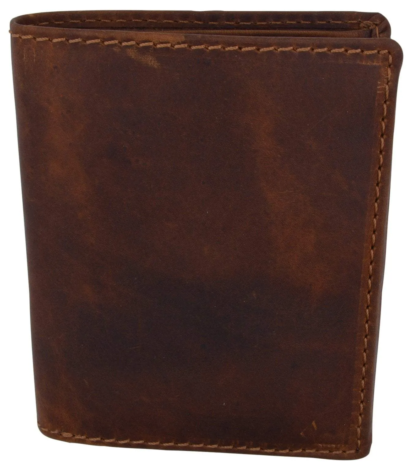 Cazoro Mens Hunter Leather RFID Bifold Trifold Card ID Wallet W/ Coin Pocket