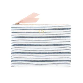 Chambray Stripe Signature Pouch