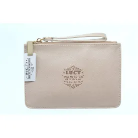 Clutch Bag With Handle & Embossed Text "Lucy"