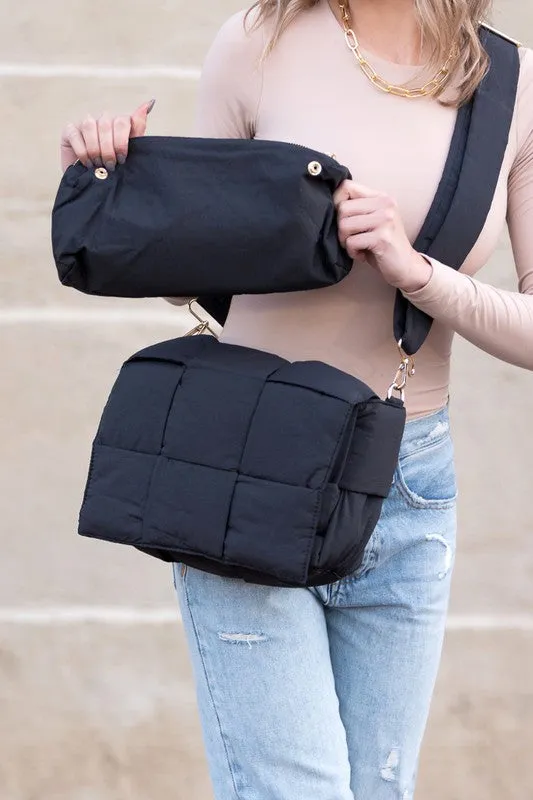 Cross Body Puffer Messenger Bag