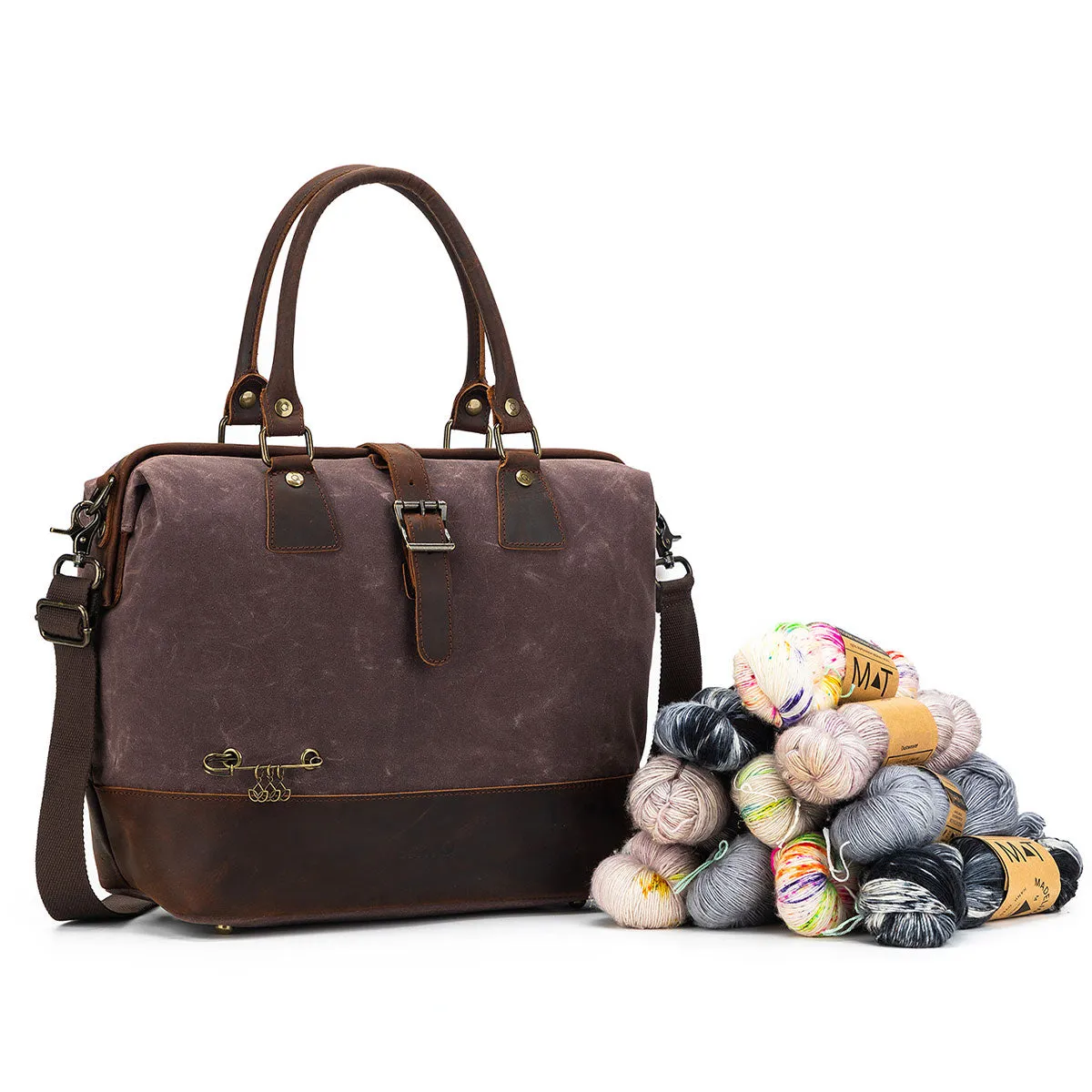 della Q Maker's Canvas Satchel - Cocoa