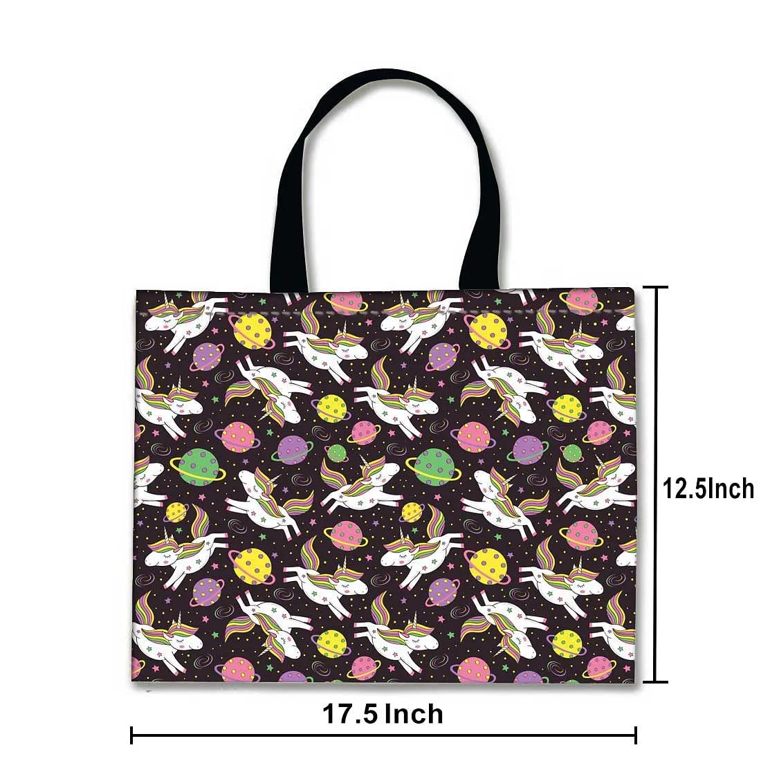 Designer Tote Bag With Zip Beach Gym Travel Bags -  Flying Unicorn