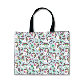 Designer Tote Bag With Zip Beach Gym Travel Bags -  Lovely Unicorn