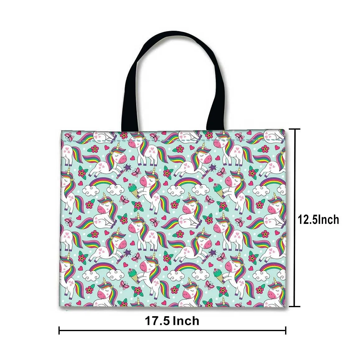 Designer Tote Bag With Zip Beach Gym Travel Bags -  Lovely Unicorn