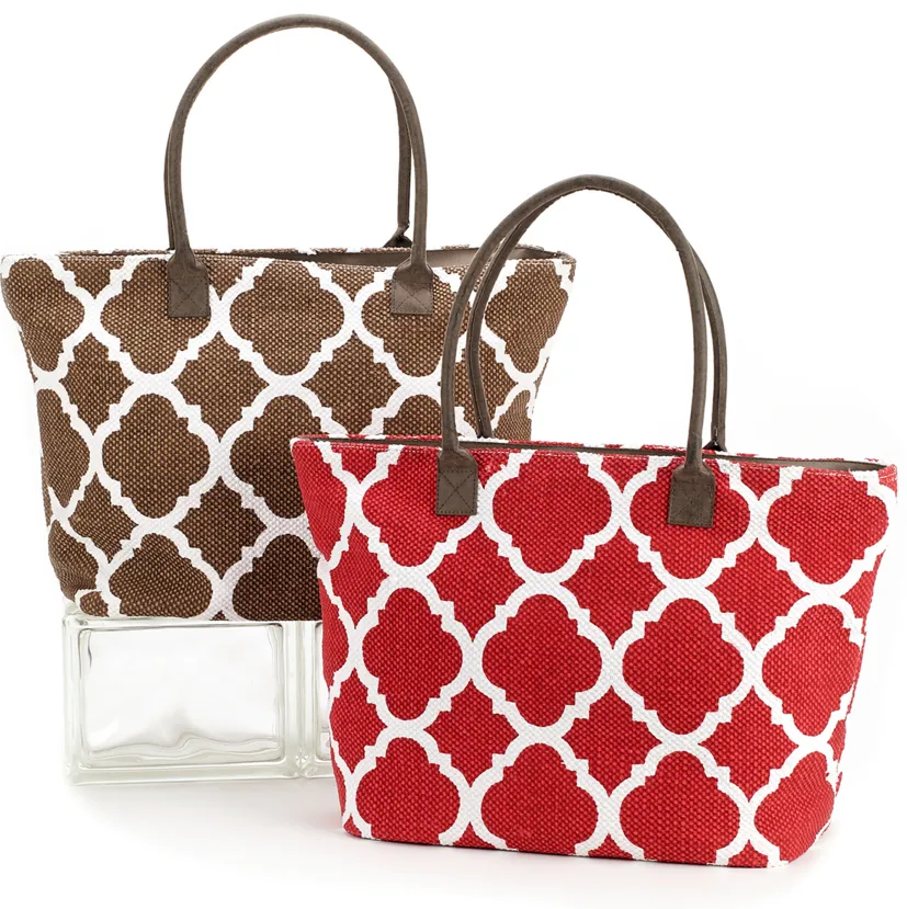 Dhurrie Tote Beach Bag Red