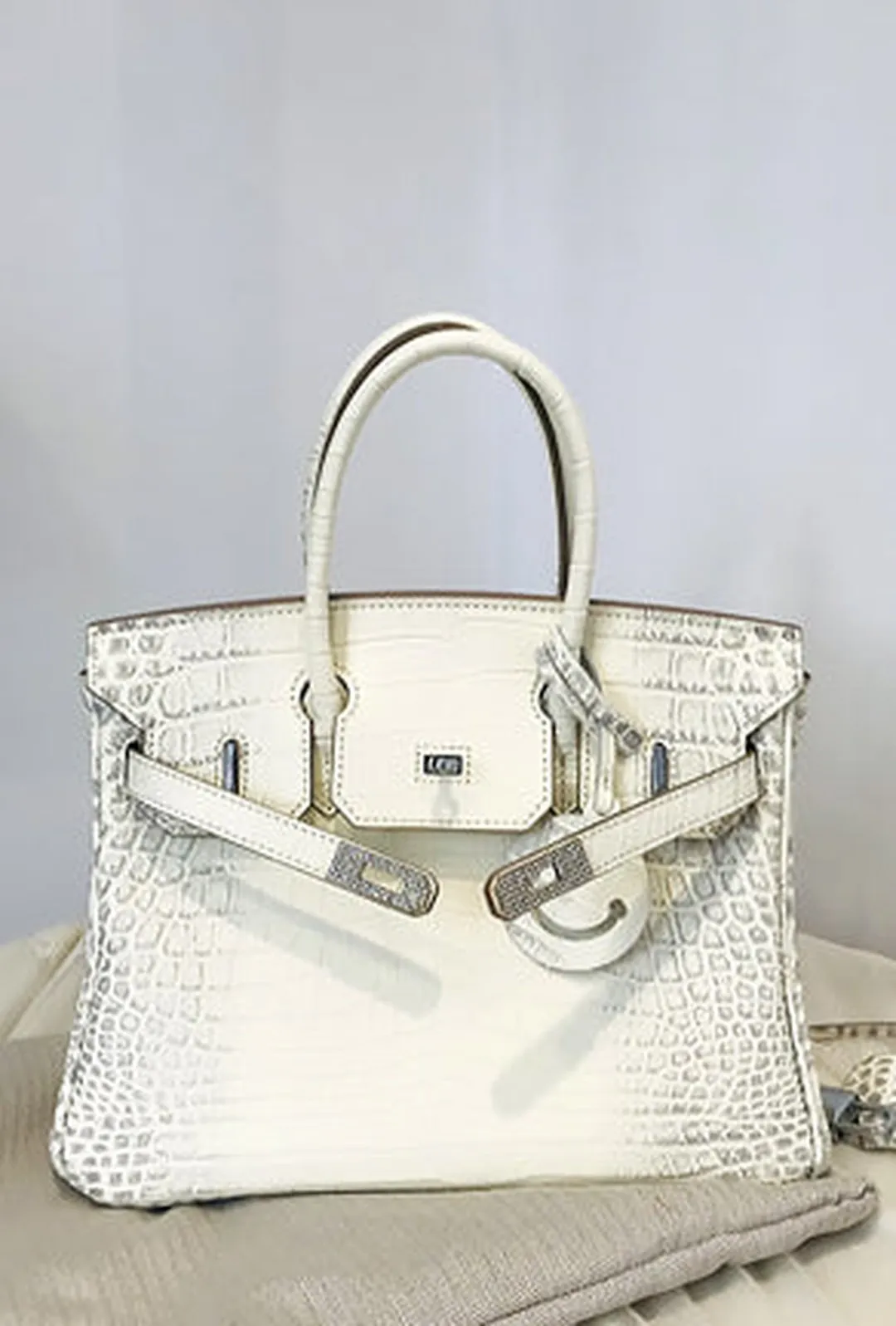 DONCIA - ALBINO CROC KELLY BAG