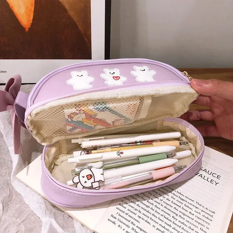 Double Compartment Pencil Bag