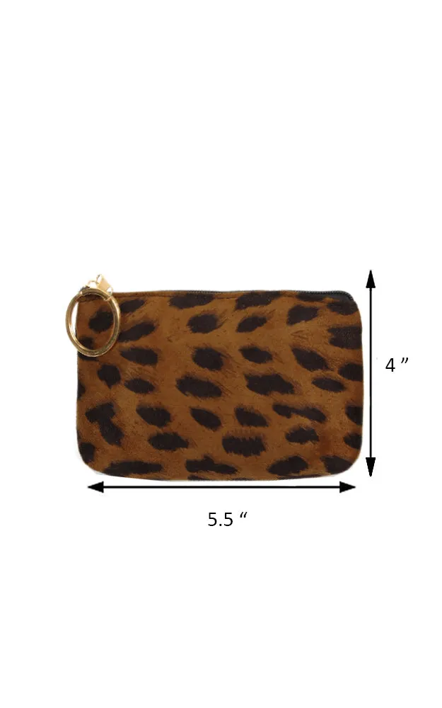 EABG9378 Tan Leopard Crossbody Clutch Bag