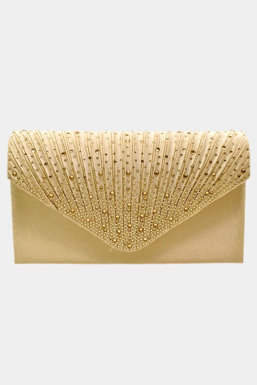 Envelope Bling Evening Clutch Bag - Black, Fuchsia, Gold, Purple, Red or Silver