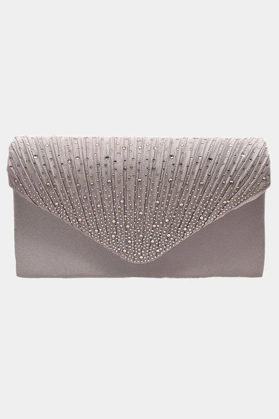 Envelope Bling Evening Clutch Bag - Black, Fuchsia, Gold, Purple, Red or Silver