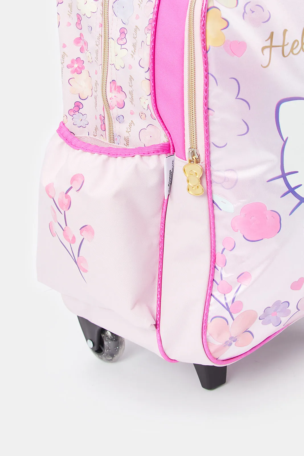 Girls Pink And Fuchsia Hello Kitty Print 18" Trolley Bag