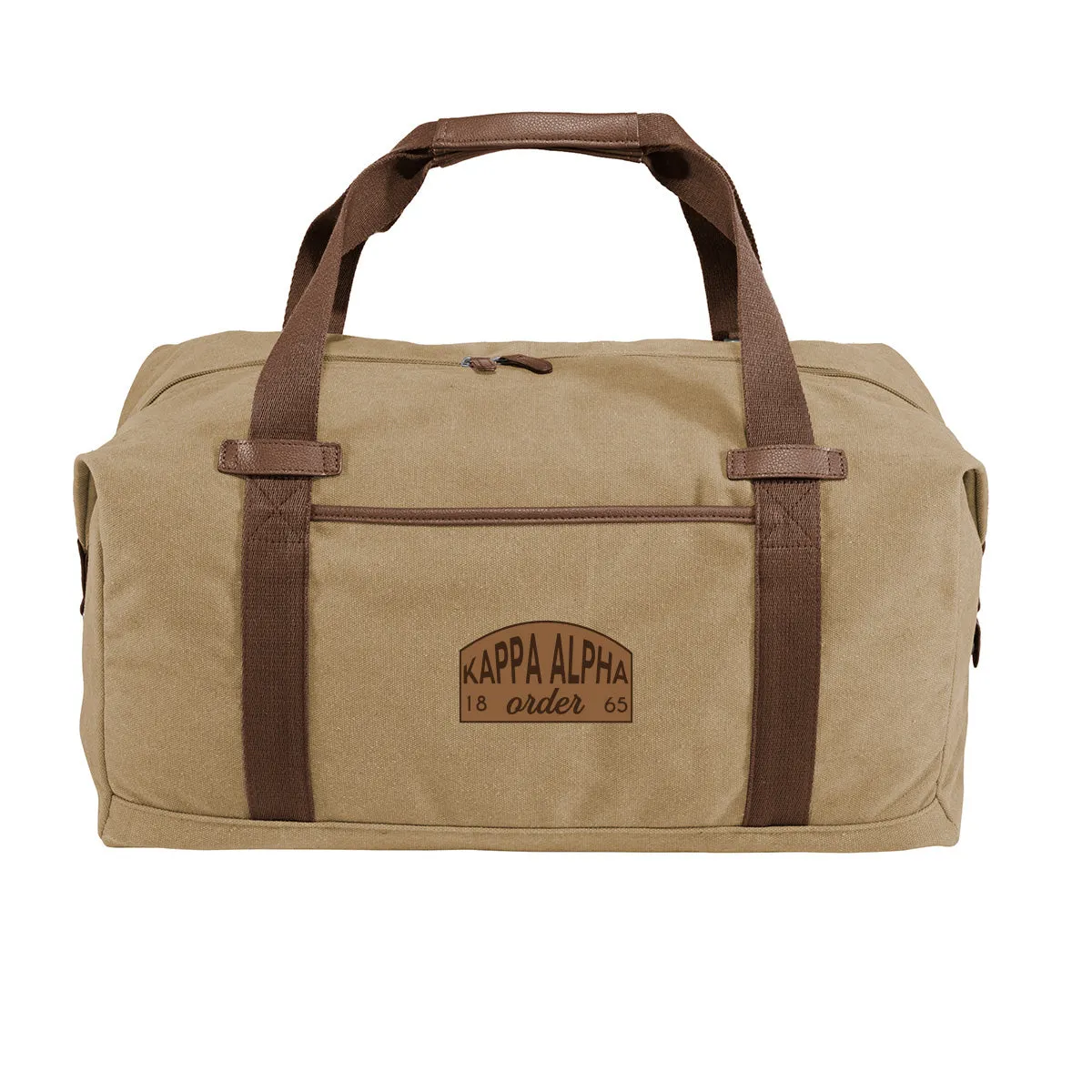 Kappa Alpha Khaki Canvas Duffel With Leather Patch