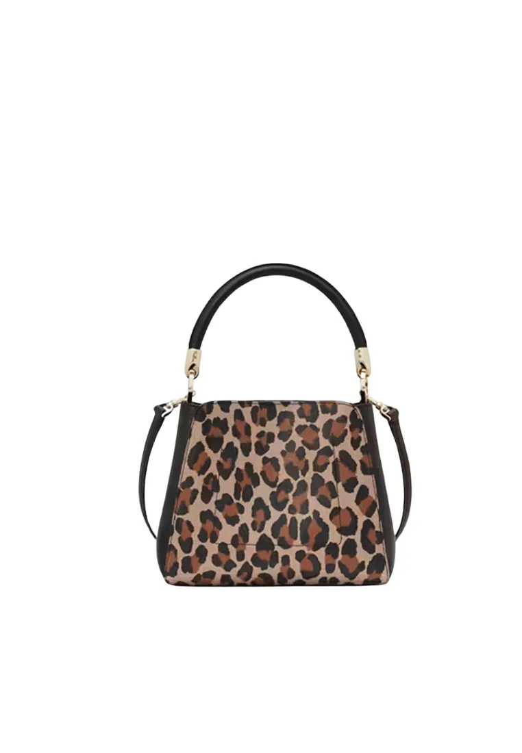 Kate Spade Phoebe Small Spotted Leopard Top Handle Satchel Bag In Brown Multi KH486