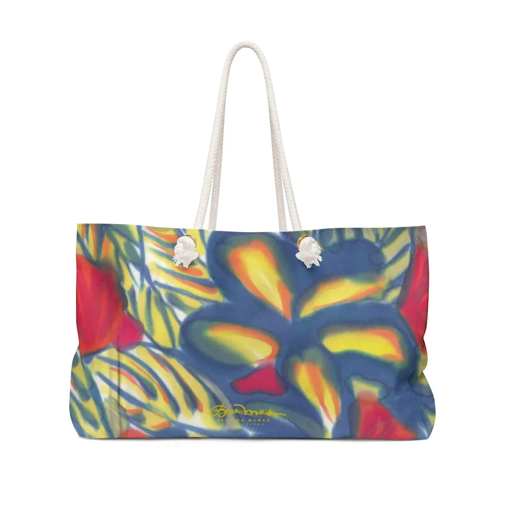 Large Water Color Trop Weekender Bag