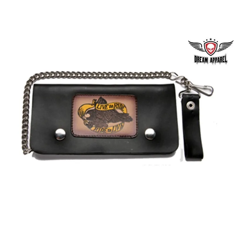 Leather Wallet With Live 2 Ride, Ride 2 Live