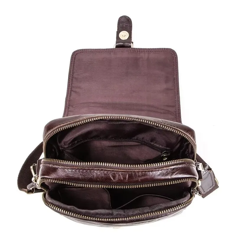 Luxury Crossbody Messenger Bag: Crazy Horse Rugged Collection