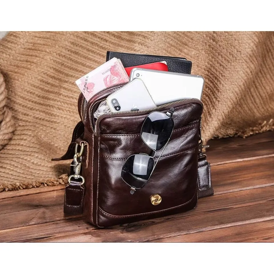 Luxury Crossbody Messenger Bag: Crazy Horse Rugged Collection