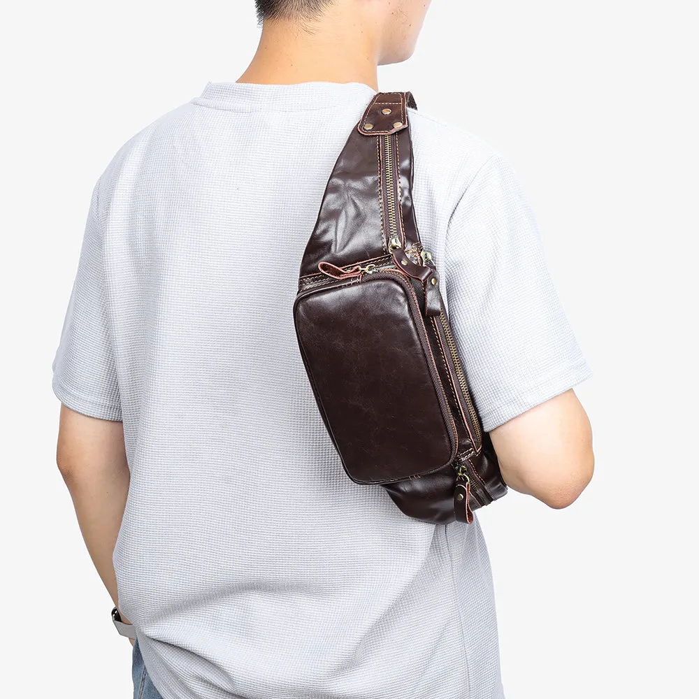 Luxury Leather Pillow Waist Messenger Bag