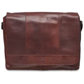 Mancini Leather Messenger Bag for 15” Laptop / Tablet