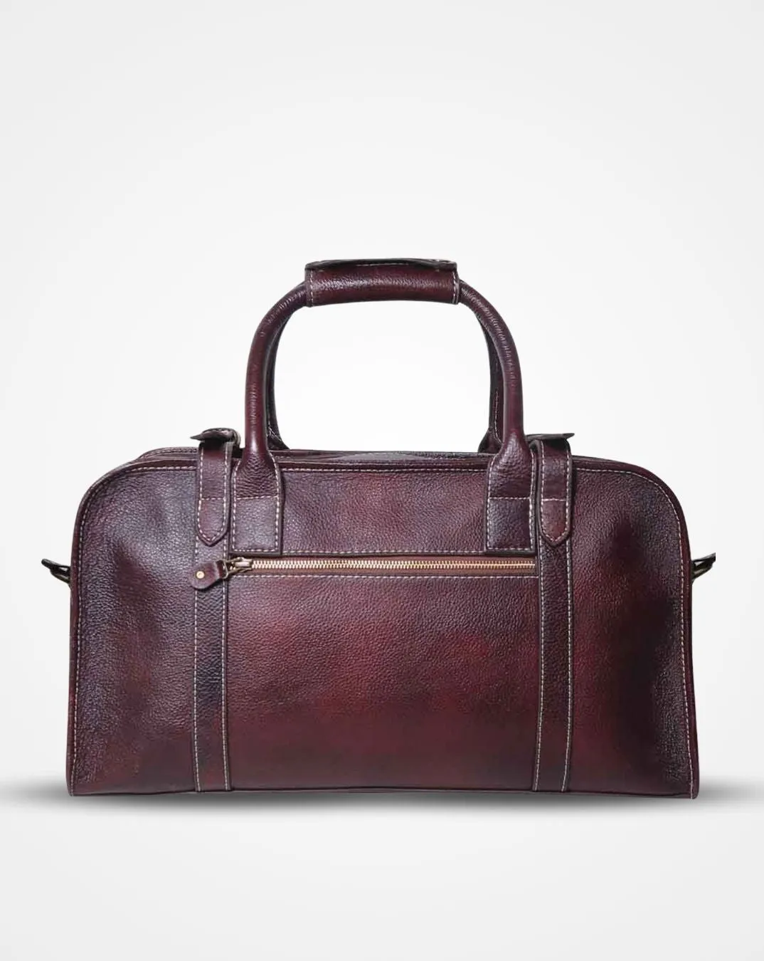 Marin - The Maroon Leather Travel Duffle - Luggage Bag