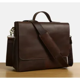 Men Leather Briefcase Messenger Bag Laptop Bag Shoulder Bag