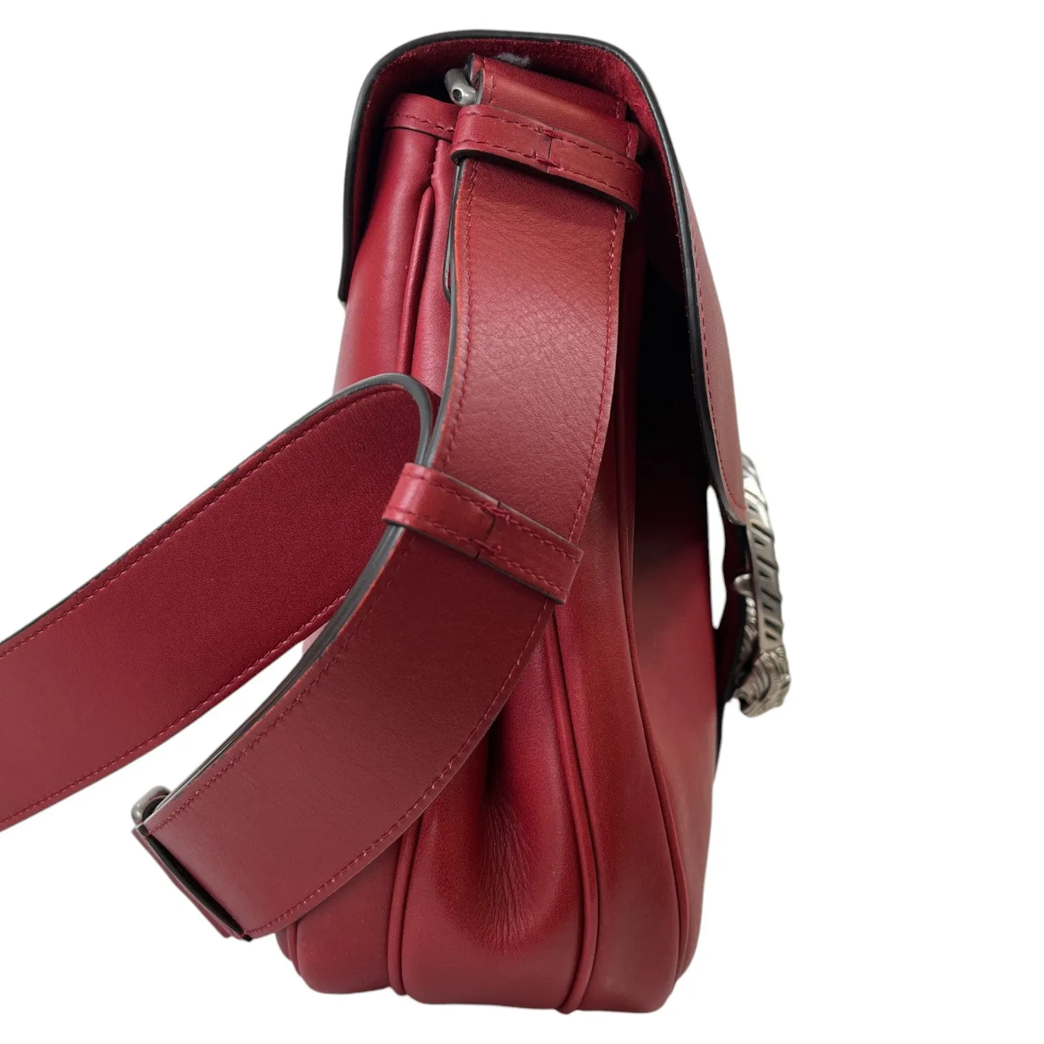 Men's Dionysus Smooth Leather Messenger Bag Burgundy