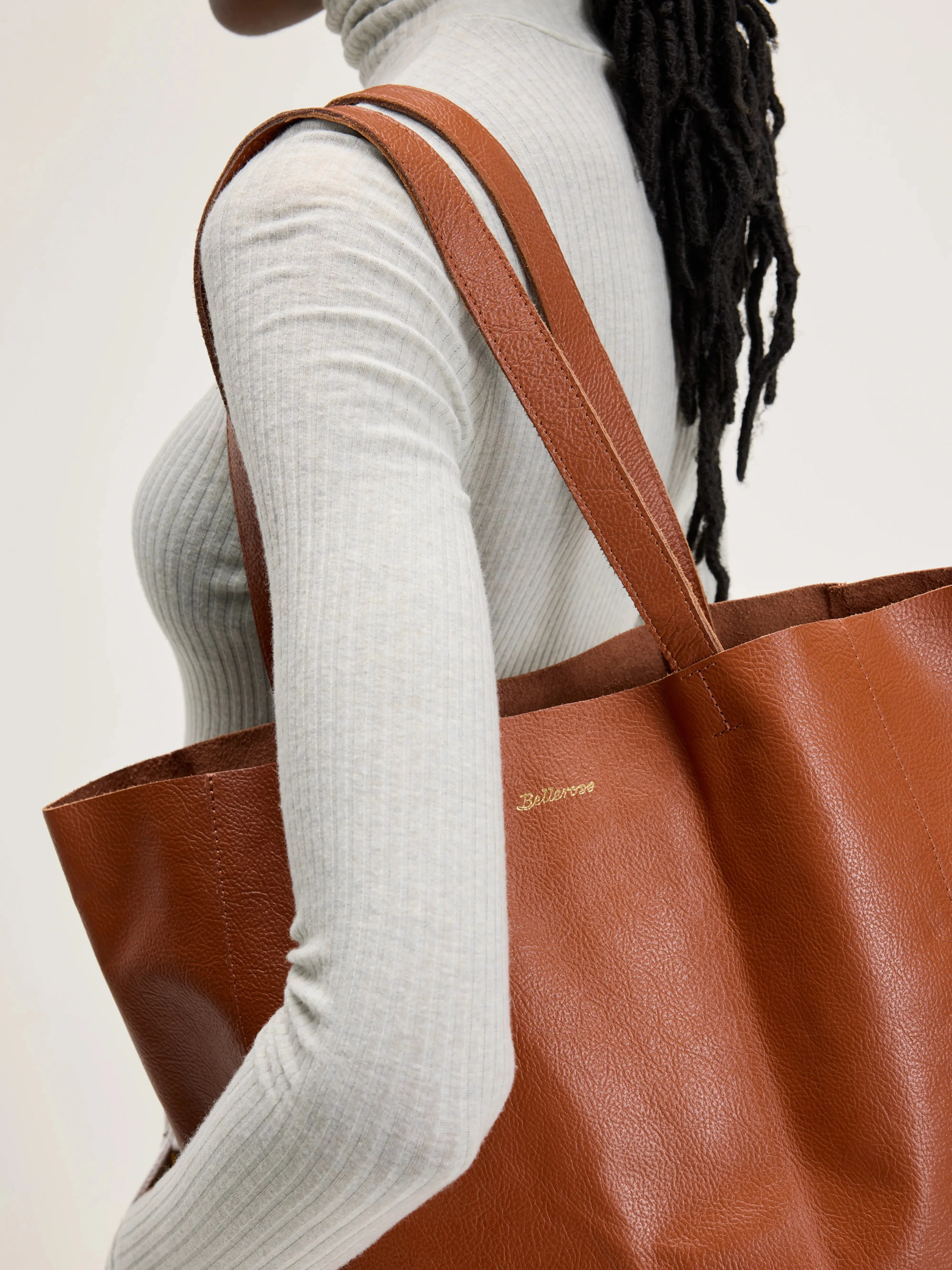 Nirya tote bag (242 / W / BROWN)