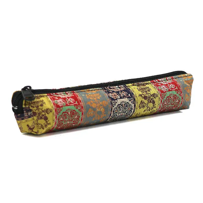 Nishijin-ori Pencil Case - Red-dyed Ivory Ruler - ,  Made in Kyoto, Japan,  Japanese traditional craft pen case