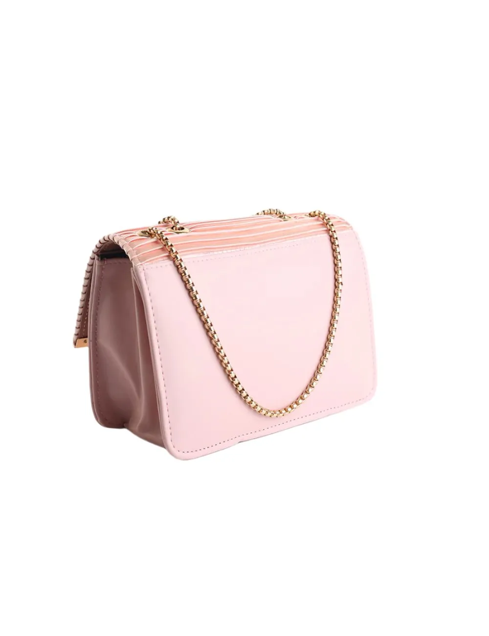 Pink Pleated Clutch