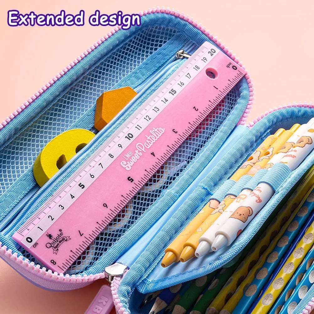 RABBIT CARTOON THEME PENCIL CASE - 3D EVA PENCIL CASE POUCH, MULTIPURPOSE ZIPPER PENCIL CASE FOR KIDS, PEN AND PENCIL BAG FOR SCHOOL KIDS, GIRLS, STATIONERY STORAGE BOX