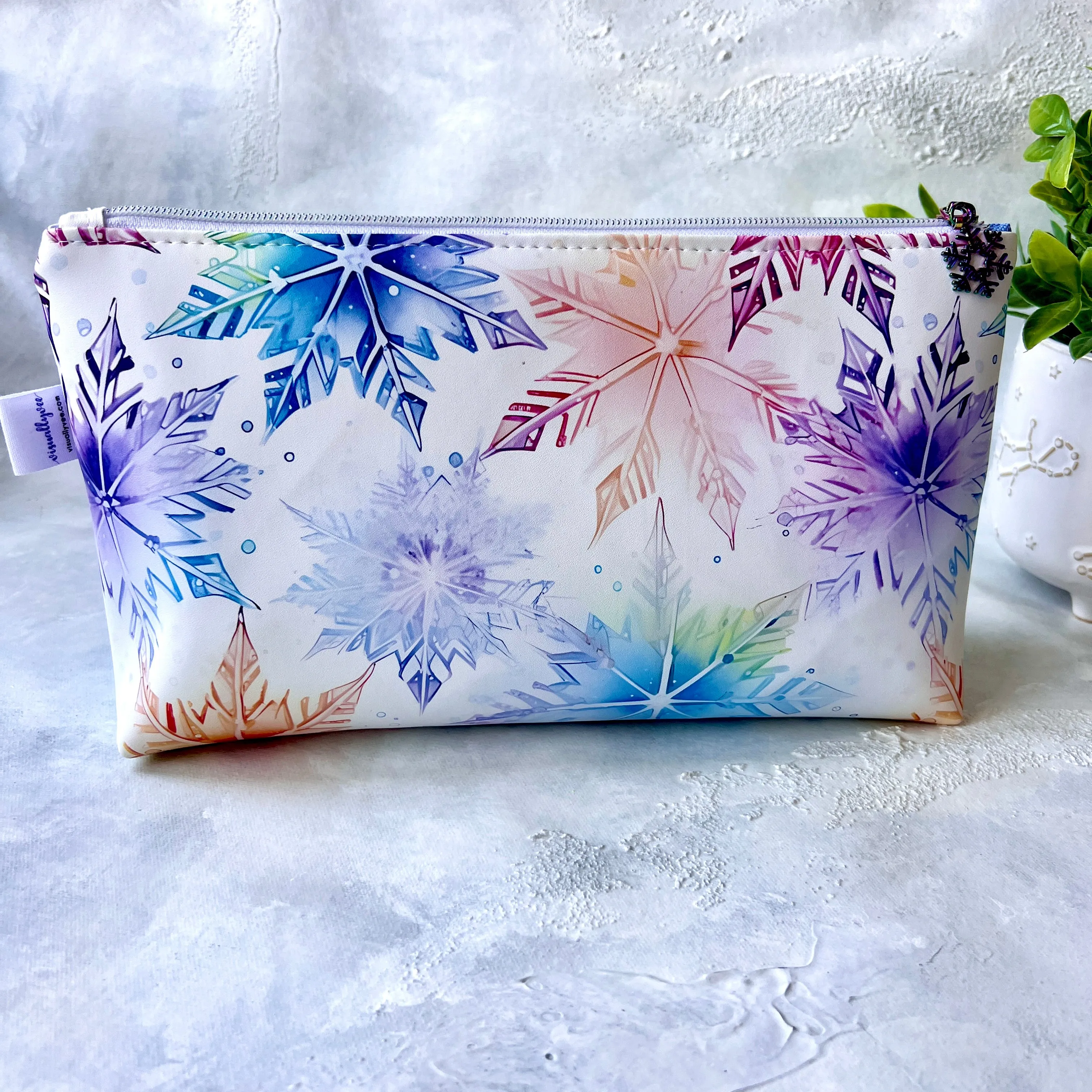 Rainbow Snowflake Zipper Pouch