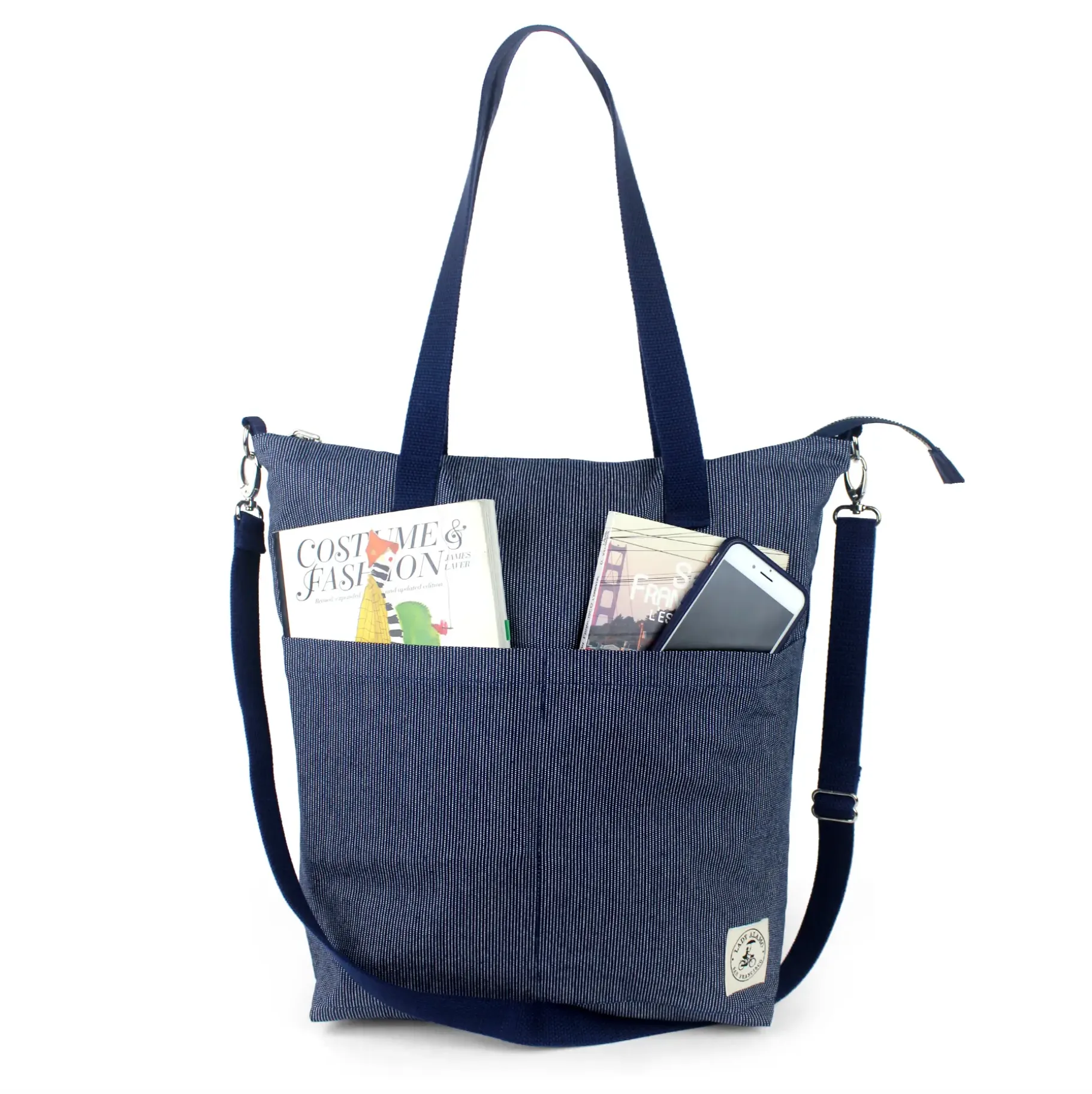 Reversible Messenger Bag - Denim Stitch/Navy