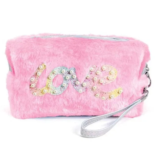 Soft Faux Fur Love Letter Pouch