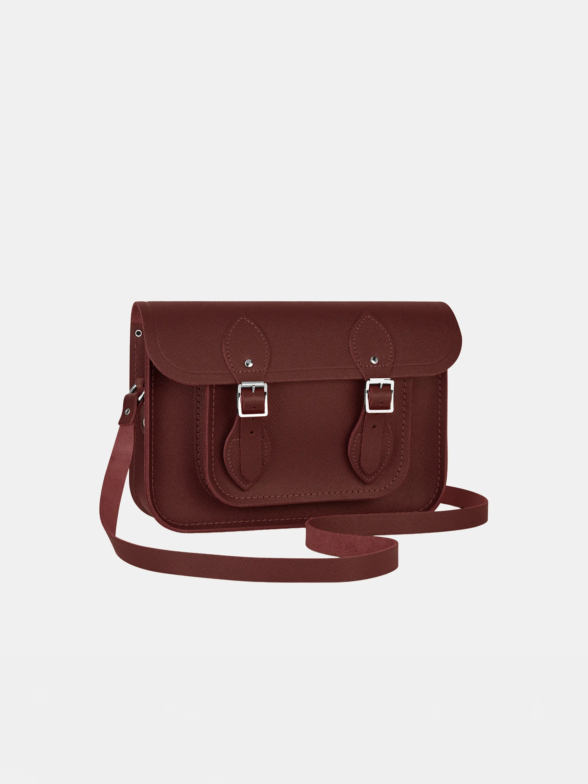 The 11 Inch Satchel - Oxblood Saffiano