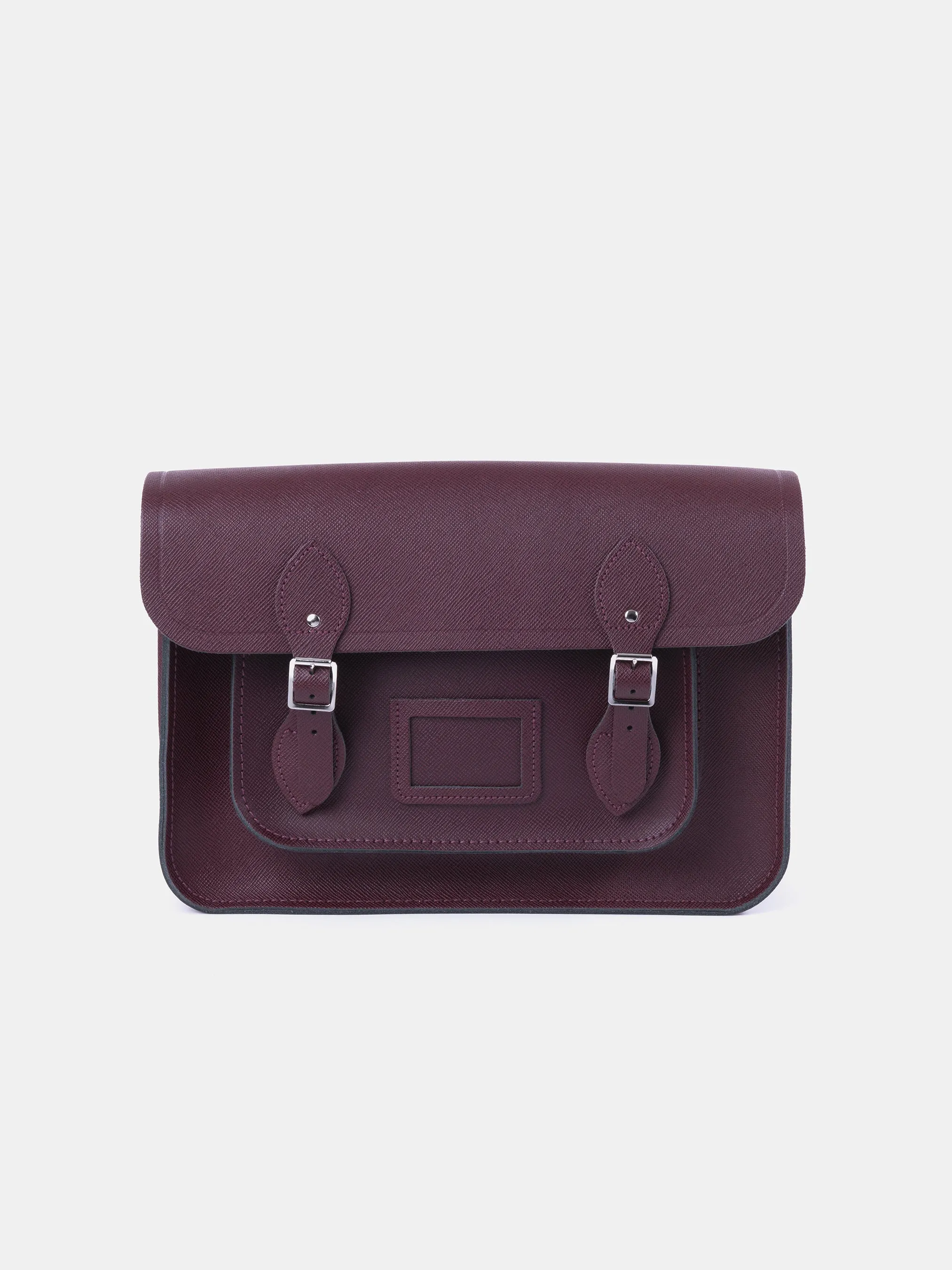 The 14 Inch Satchel - Oxblood Saffiano