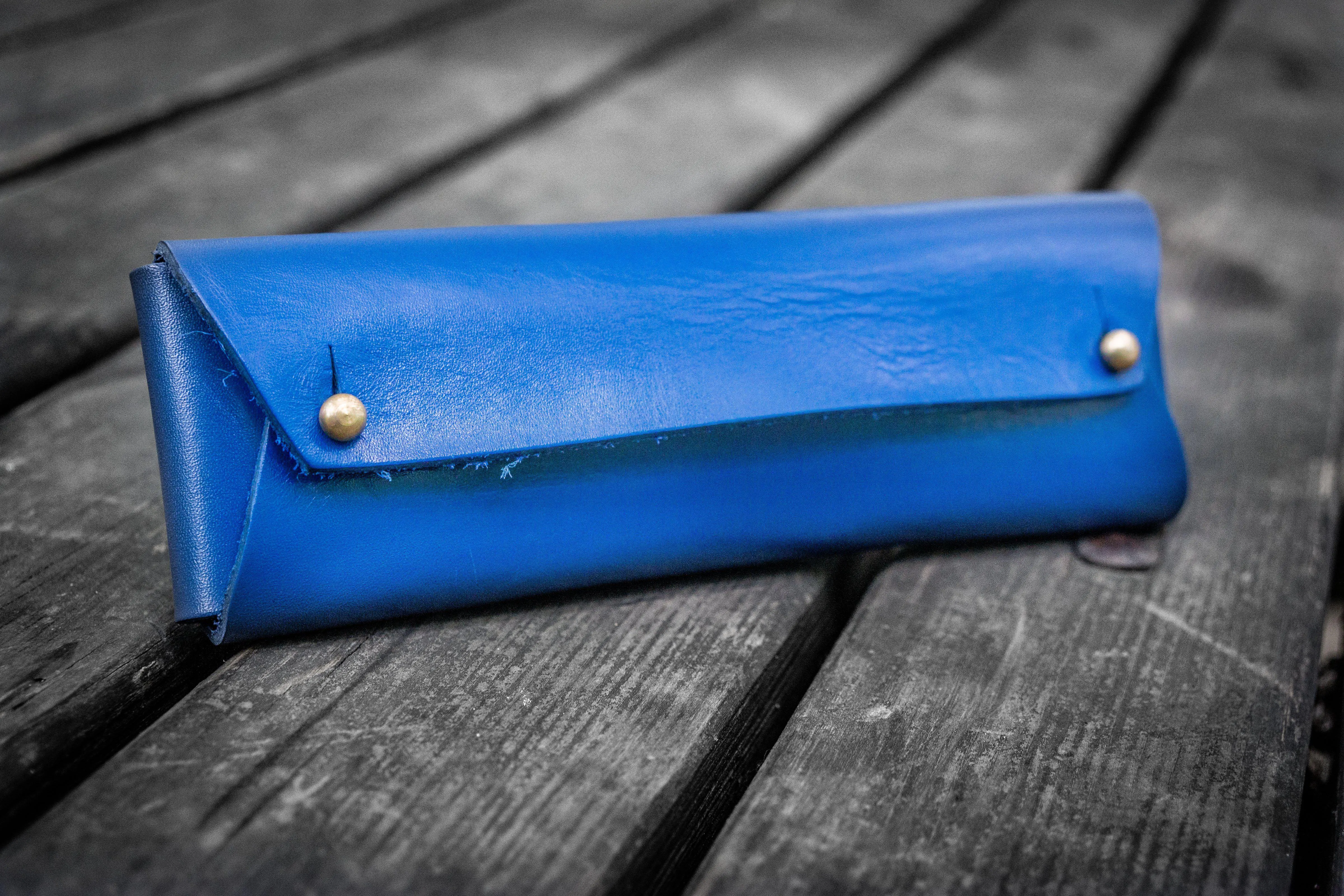 The Student Leather Pencil Case - Blue