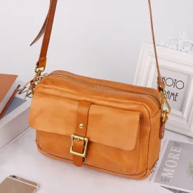 Vintage Vegetable Tanned Leather Messenger Bags for Women 008