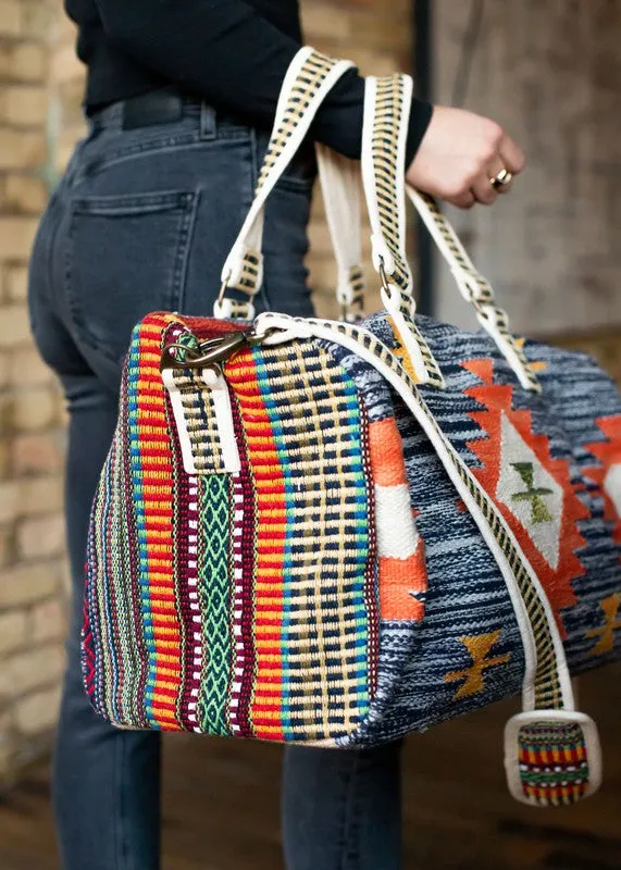 Woven Pattern Duffel Bag