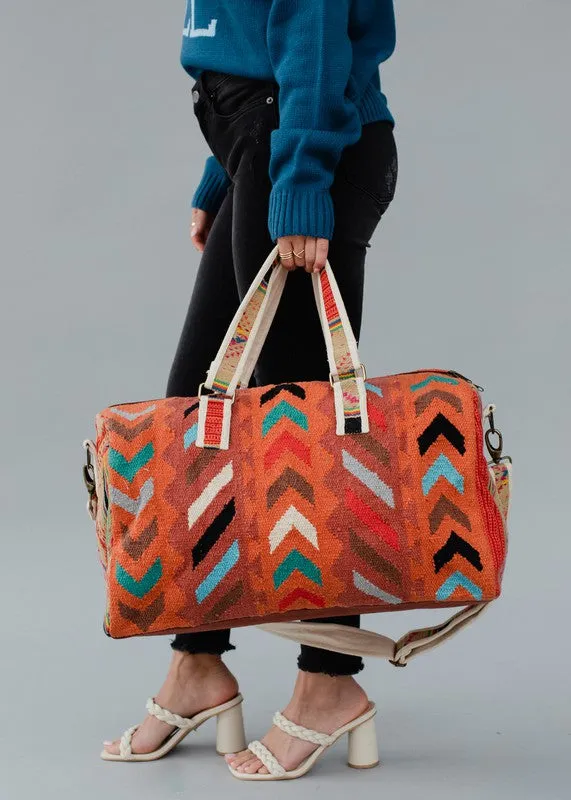 Woven Pattern Duffel Bag