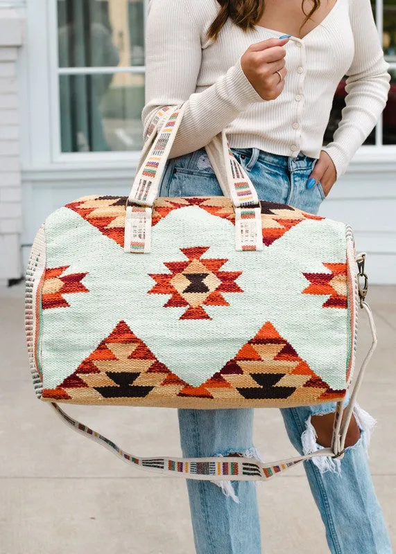 Woven Pattern Duffel Bag