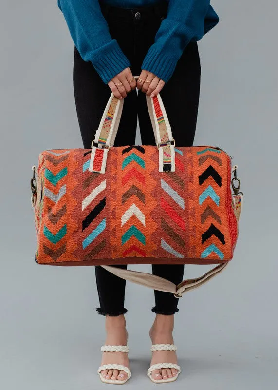 Woven Pattern Duffel Bag